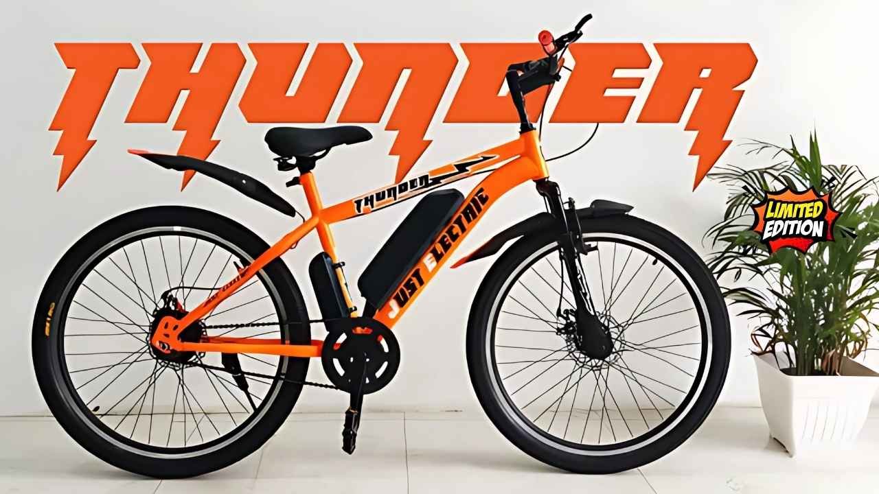 Thunderbolt E-Cycle 2025 – 150KM Range, Disc Brakes & Fast Charging at ₹15,999
